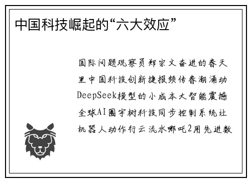 中国科技崛起的“六大效应”